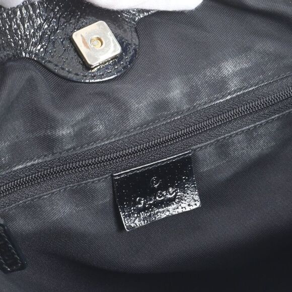 Gucci GG Canvas 121023 Leather Tote Bag Shoulder Hand Genuine Leather Black - Picture 8 of 10